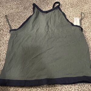 American Eagle Outfitters | Green/Navy Halter Top | Size L | NWT
